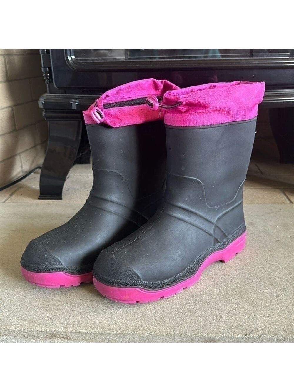 Felt lined rain/winter boots galoshes womens size 5
